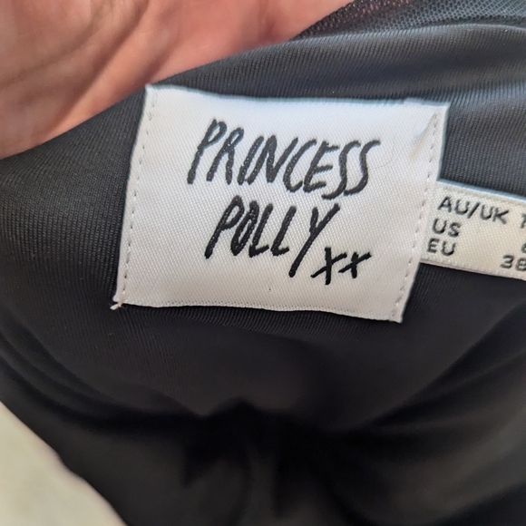 Princess Polly xx black off the should long sleeve dress size 6 - Picture 6 of 8